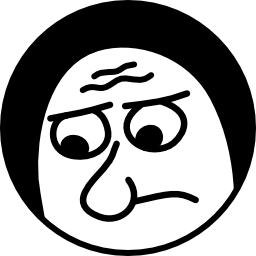 Sad cartoon face looking down upon you